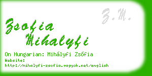 zsofia mihalyfi business card