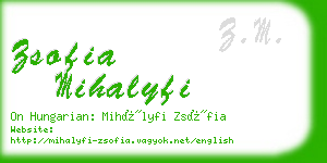 zsofia mihalyfi business card